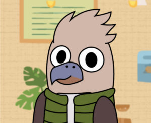 A kookaburra smiling